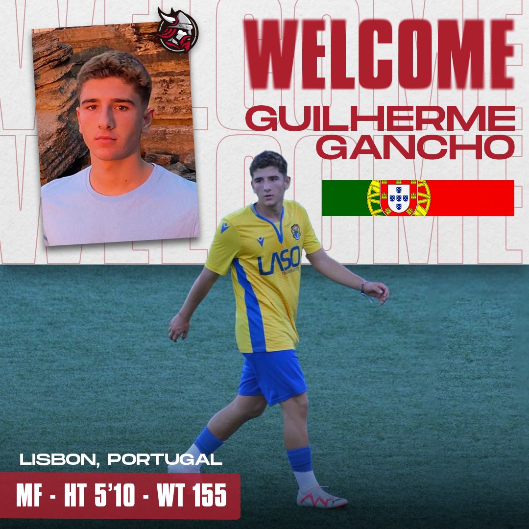 Last but not least... Guilherme Gancho! With him we complete the list of players joining us this upcoming season. He's a midfielder from Lisbon, Portugal. Welcome, Guilherme!