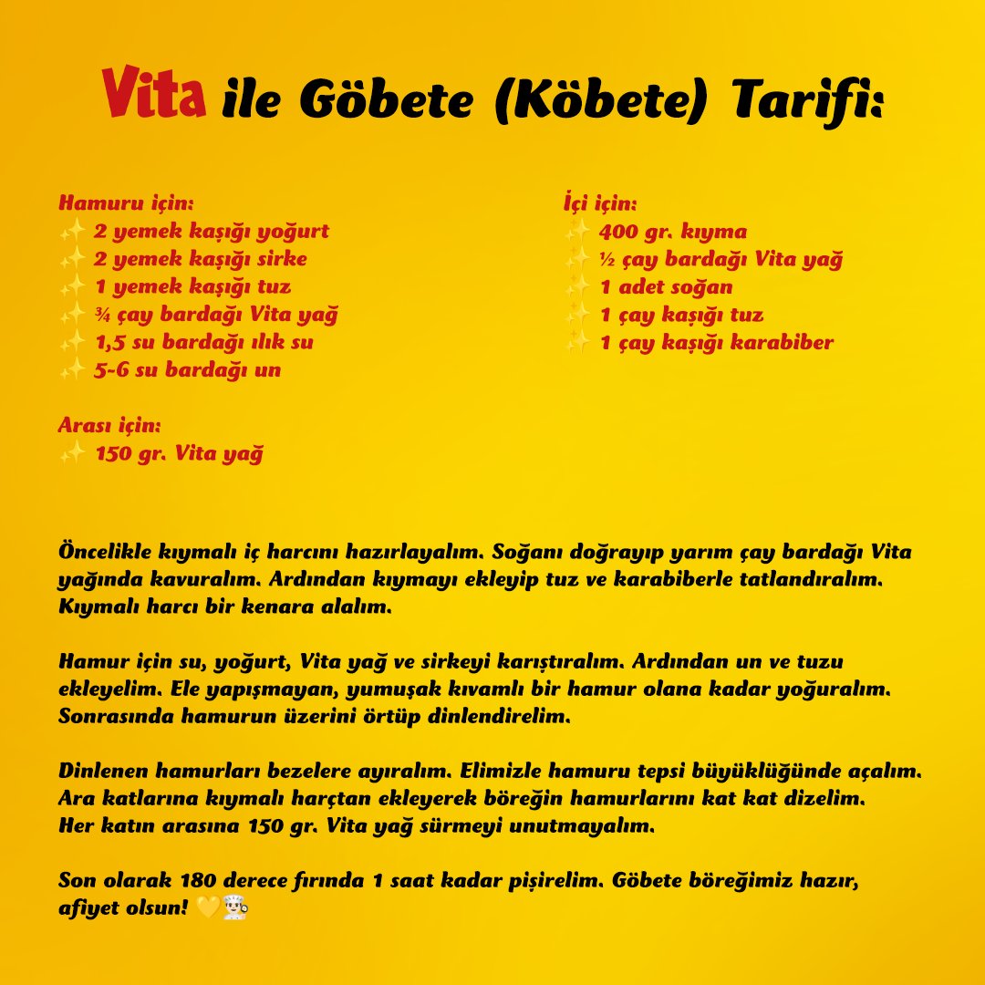 Göbete (Köbete) Tarifi 👇