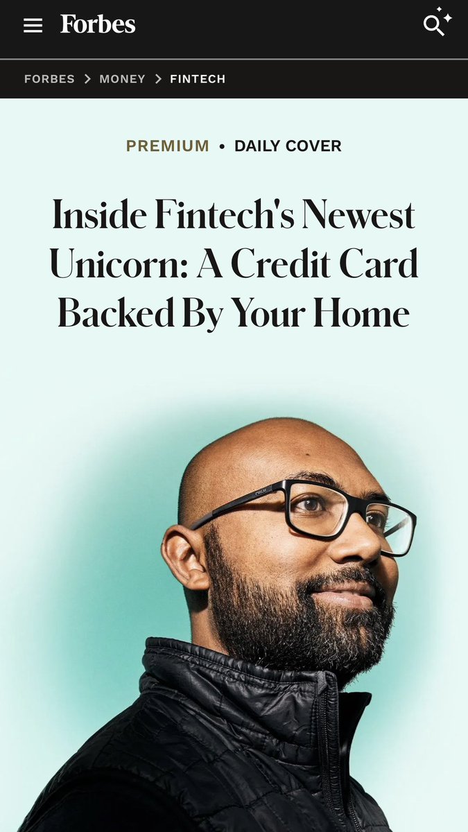 Exclusive: Our deep dive on Aven, the startup that puts a home equity line of credit into a credit card &amp; makes loans of up to $250K. Just hit a $1 bn valuation. Grew revenue by 3X over the past year, now exceeding $100M annualized with just 53 employees:

forbes.com/sites/jeffkauf…