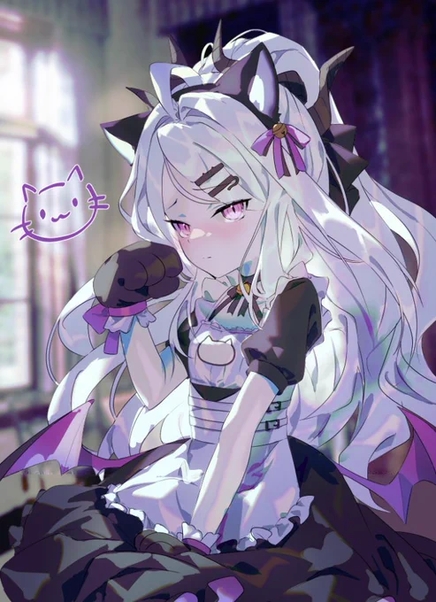 猫耳メイドヒナちゃん着彩ラフ(=^・・^=) 
