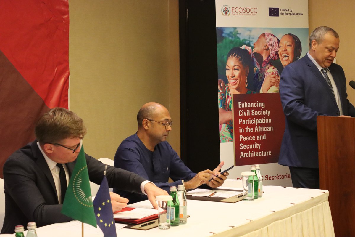 Mr. Khalid Boudali (Presiding Officer of ECOSOCC) reminds us that this MoU is more than just a document. It’s a testament to the collaborative spirit nurtured between <a href="/AU_ECOSOCC/">African Union ECOSOCC</a> and <a href="/EU_EESC/">European Economic and Social Committee</a> since our meeting in Ethiopia in June 2023 and through subsequent continuous