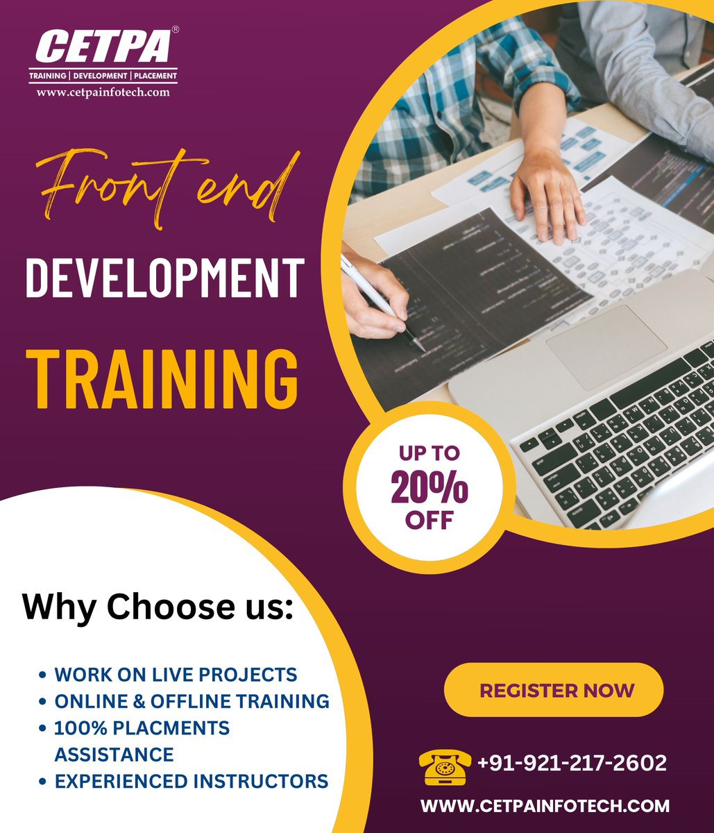 sanyasharma596's tweet image. Unlock your potential with our Front-End Development Training in Noida!
📧 Contact us: +91-9212172602
🌐 Learn more at: cetpainfotech.com/technology/fro…
#frontenddevelopmenttraining #frontenddevelopmentcourse #frontenddevelopmentonlinetraining #frontenddevelopmentcertificationcourse