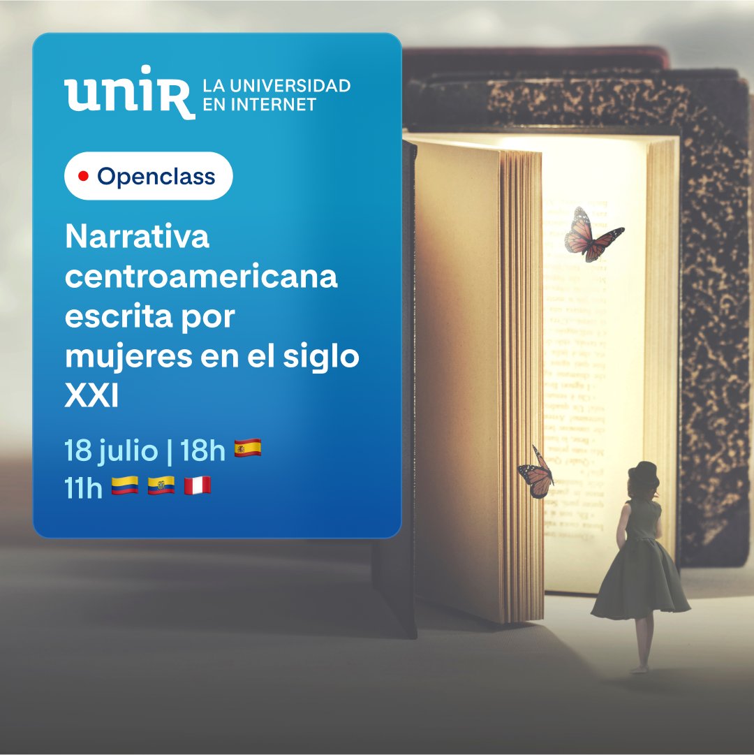 📖 Junto a Milagro Obando <a href="/Luna_176/">Milagro Obando</a>, UNIR Alumni de Costa Rica del Máster en #Literatura Española y Latinoamericana, exploramos la narrativa centroamericana escrita por mujeres.

¡Síguelo online este jueves!
👉ow.ly/bI0X50SBiKH

cc <a href="/GREMEL_/">GREMEL</a>  <a href="/YannelysAparic1/">Yannelys Aparicio</a> <a href="/juanita_nani/">Juana María González</a>