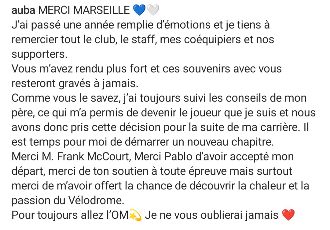 Vincent_1393's tweet photo. La vidéo et le message d'adieu d'@Auba à l'Olympique de Marseille.

Rentrons il pleut... 🥺 https://t.co/kzdNif95Kt
