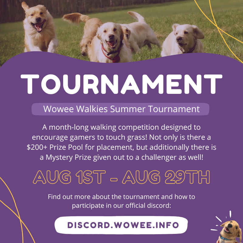 WoweeChallenges's tweet image. 👟 WALKING TOURNAMENT FOR GAMERS 👟

🌿 Grab some teammates &amp;amp; walk together with your online friends! (We can help you find teammates too!)

🏆 $200+ prize pool for placement!

📅 Sign up in our Discord today!