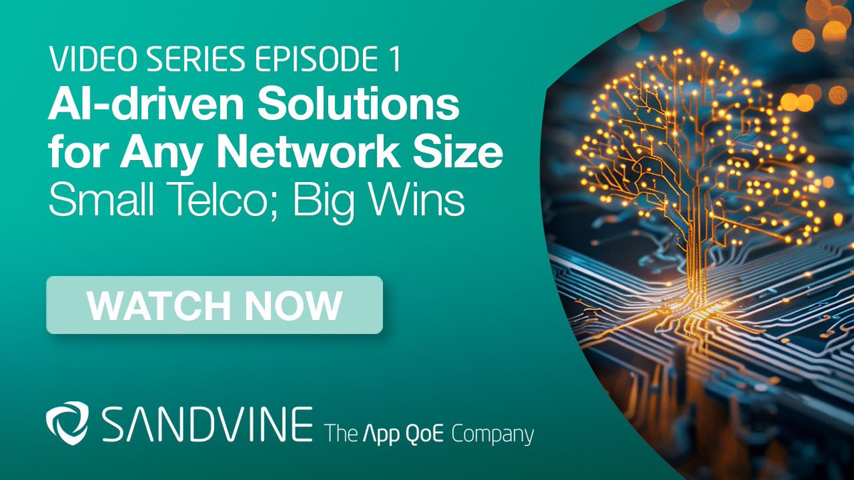 Discover how Sandvine is revolutionizing network optimization for small telcos by harnessing the power of AI. Learn best practices that can drive efficiency and improve subscriber QoE. Watch Episode 1: shorturl.at/7F5nH
#Telecom #AI #NetworkOptimization #NetworkSecurity