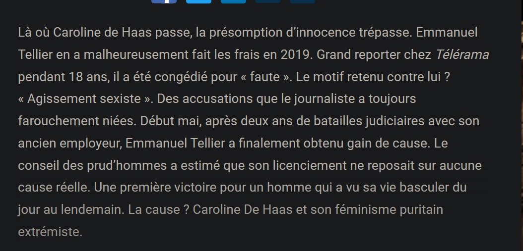 EclairagesFR's tweet photo. @tcabarrus Je ne fais pas confiance à Caroline de Haas (présidente de la société de conseil Egae) pour ce qui a trait aux faits. https://t.co/nQV4hsXd4d