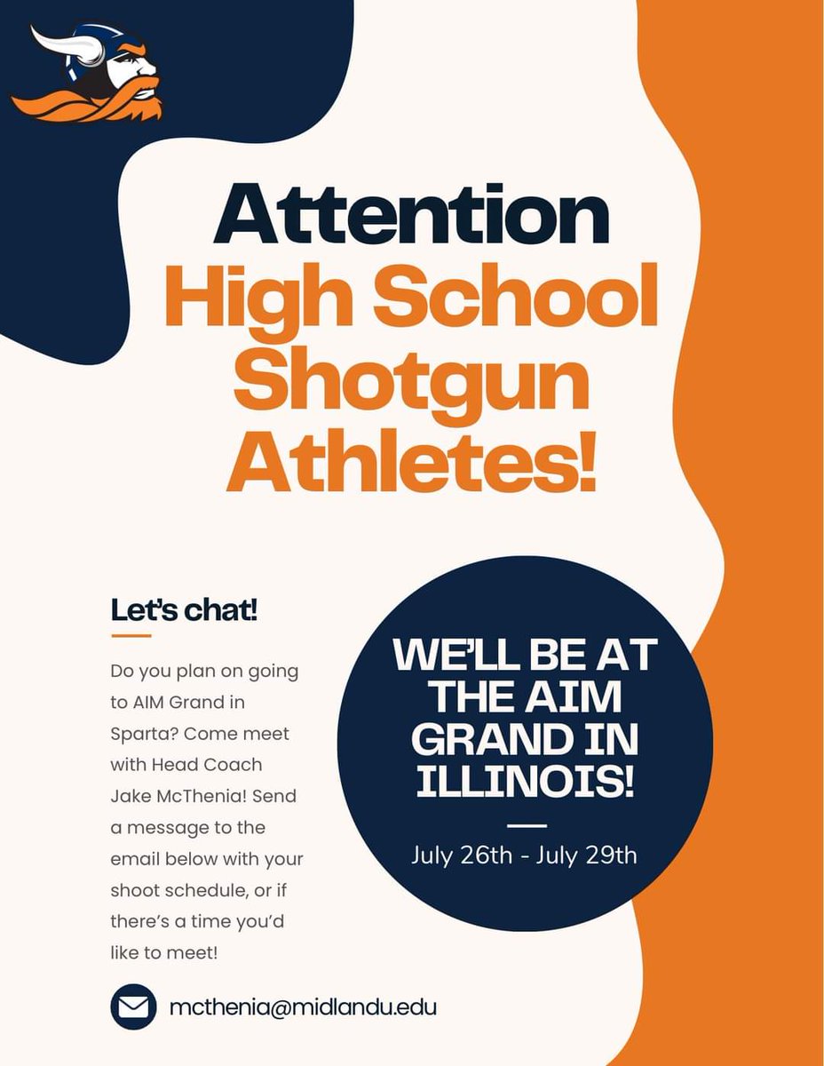 ATTENTION HS SHOTGUN ATHLETES!

Head Coach Jake McThenia will also be out in Sparta, Illinois July 26th through July 29th for the AIM Grand! If you’ll be there and would like to chat, send an email to the one listed in the post!
