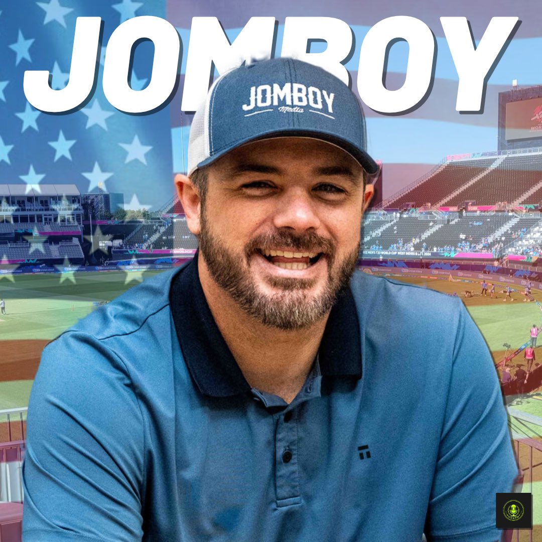 ourcricket_'s tweet photo. This Week on the Pod - @Jomboy_ 🇺🇸

We had a great chat with the fantastic Jimmy about his time on comms in the recent t20 World Cup in New York, what legacy that might leave, how to explain Basebsll to Cricket fans &amp; generally about the sport 

The full podcast is OUT NOW! https://t.co/63M4VqD4Nn