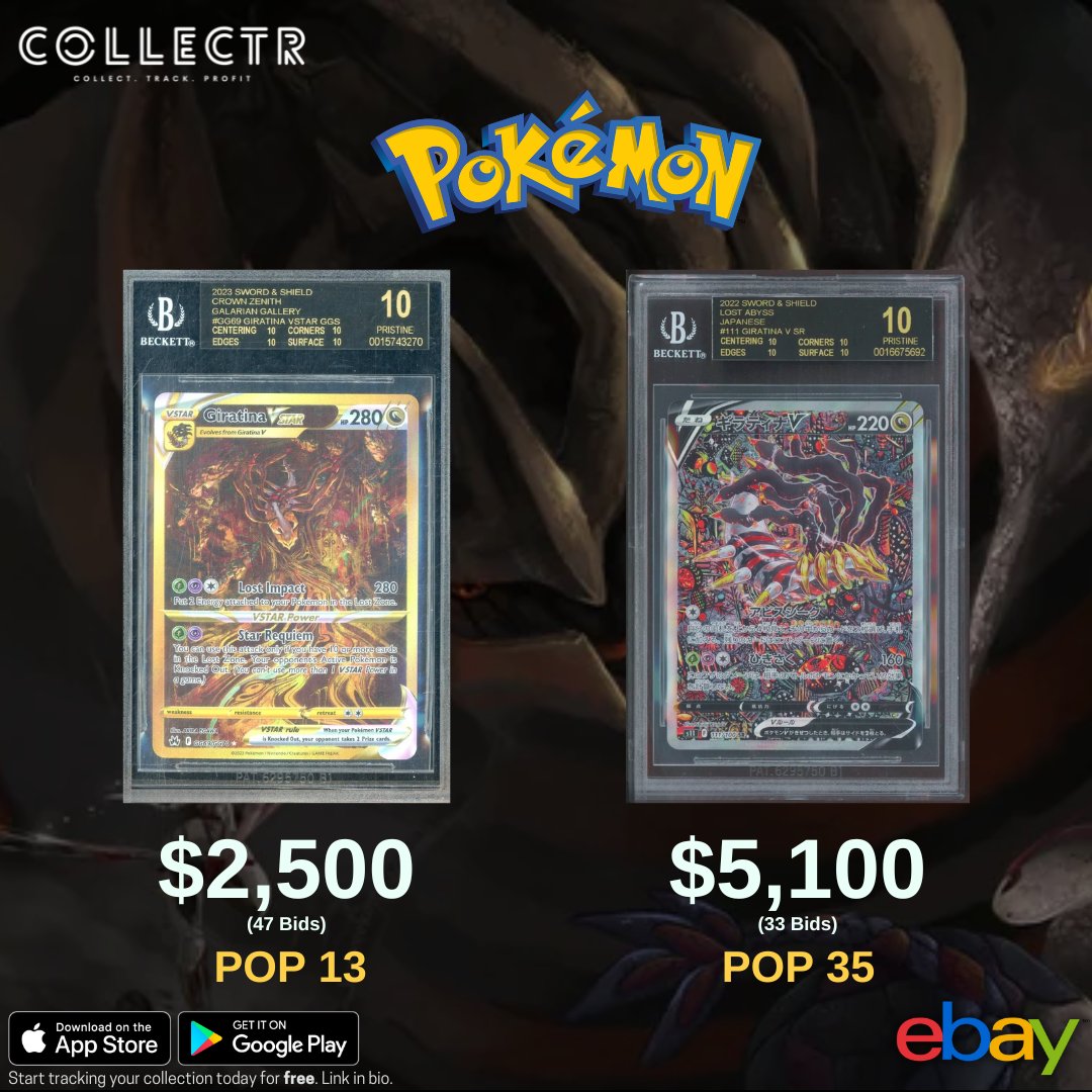 A #BGS 10 #BlackLabel #Giratina VSTAR from #CrownZenith