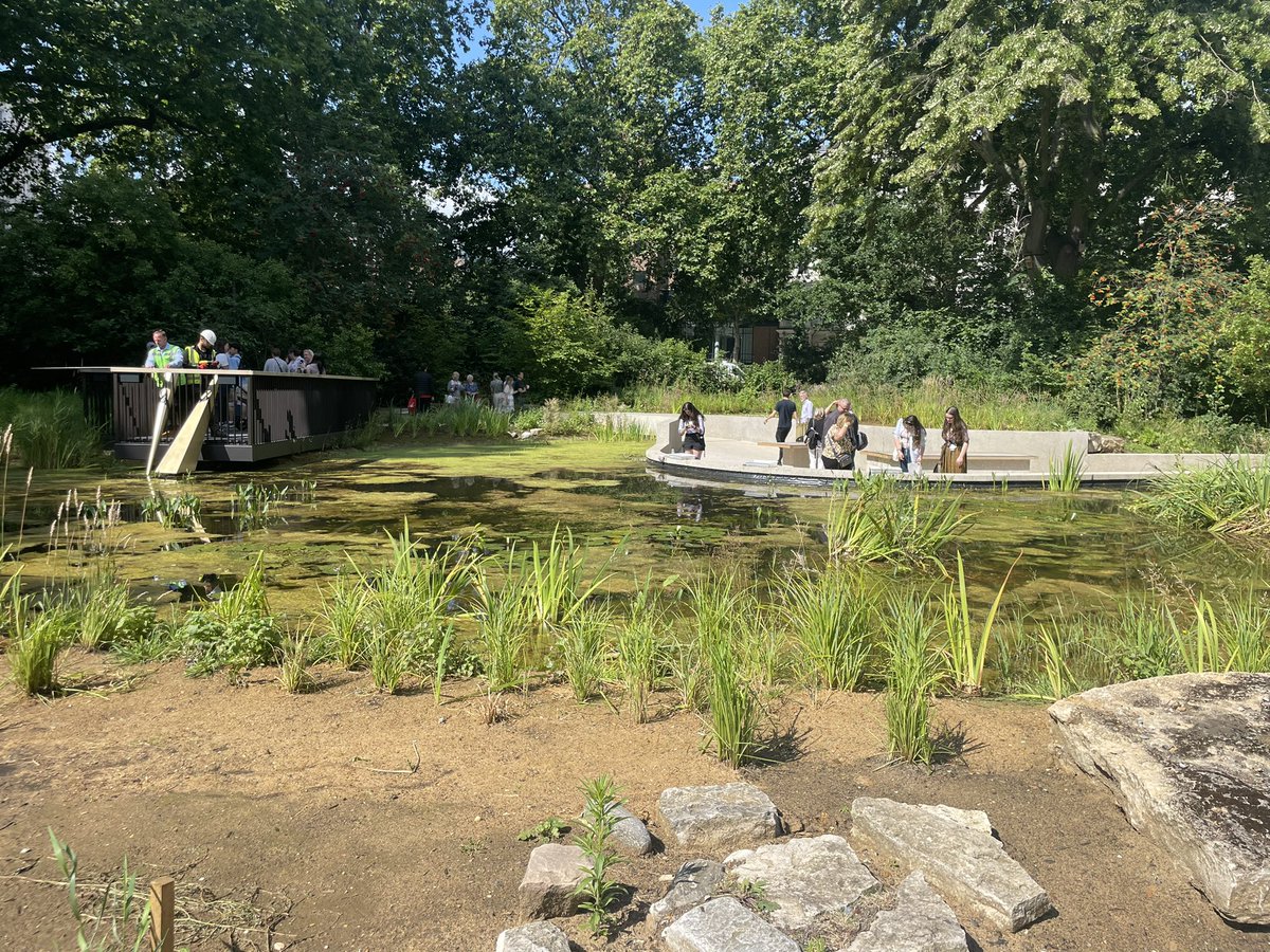 flygirlNHM's tweet photo. The wildlife garden has reopened! 

With glorious weather we have wondered around the new (and old) place 

The Nature activity Centre and ponds look great. And wait…is that a #BeeFly I spy on the pollinator board 🤓🪰

@NHM_Science @amentsoc @RoyEntSoc #UrbanNatureGarden https://t.co/vso8zez6fO