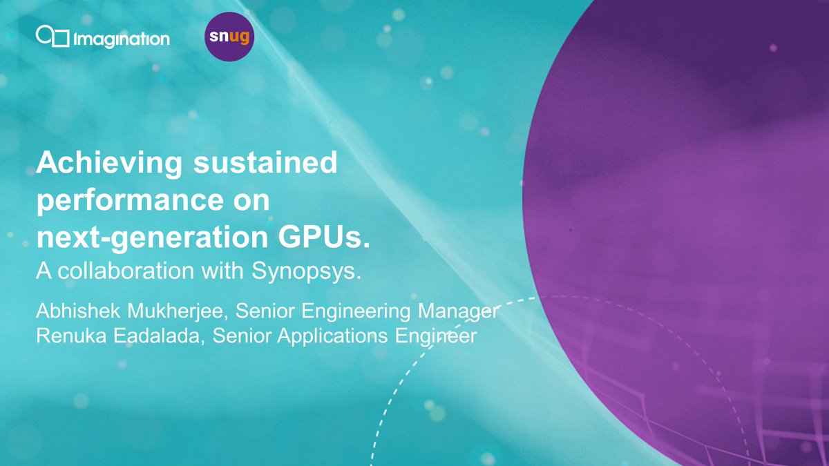 ImaginationTech's tweet photo. We are at @Synopsys' SNUG India tomorrow, presenting how we achieve sustained performance on next-generation #PowerVR #GPUs.
Agenda at: https://t.co/DWXPDtxcl9
#SNUGIndia https://t.co/mYi86ijzQP
