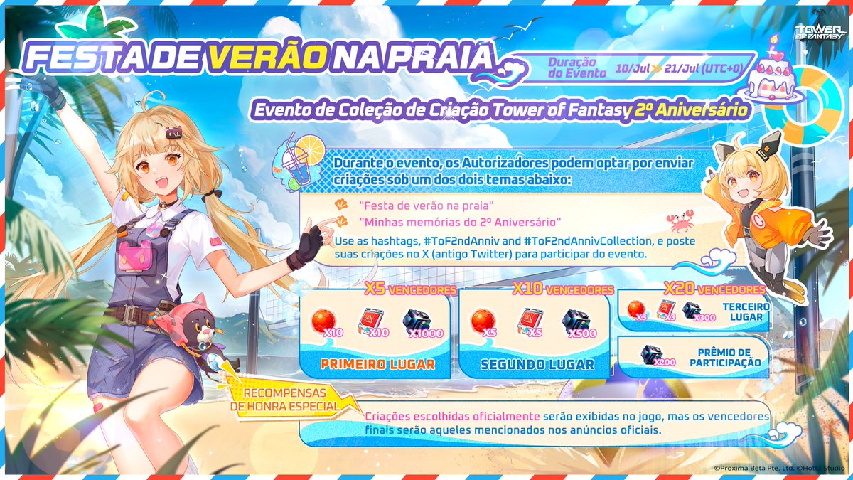 #TowerofFantasy está prestes a celebrar seu 2º aniversário! Participe do evento de criação e não perca as recompensas!

Detalhes do evento: sg-creatorhub.playerinfinite.com/bclient/taskde…

De Aesperia a Gesthos, obrigado por estar conosco durante esses 2 anos. ToF é especial por causa de você!
