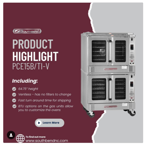 #Repost <a href="/Southbendnc/">Southbend</a> 
Revolutionize your kitchen with the PCE15B/TI-V! This powerful ventless oven is user-friendly at under 65" for your safety and is hassle-free with no filters to change. Fast shipping ensures you're cooking in no time. Enhance your cooking experience!