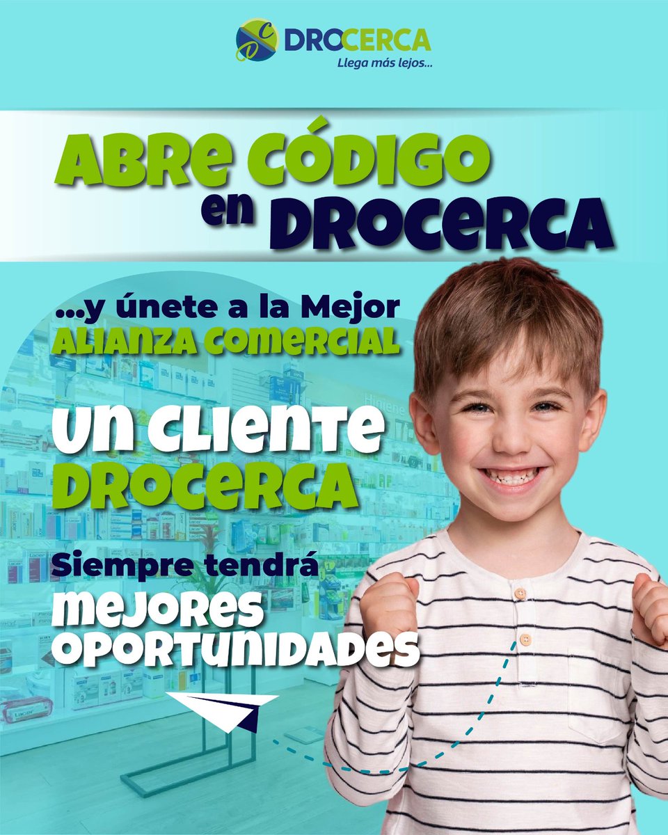 DROCERCA's tweet photo. #17Jul | El Código de Drocerca, abre un abanico de posibilidades a tu  farmacia, para contribuir con su  crecimiento, brindando salud y bienestar con las mejores condiciones. 
Es muy fácil activar código. 
Ingresa a https://t.co/a3emlAlZ7C y cliquea la pestaña "Ser Cliente" https://t.co/yJ6lxl6meo