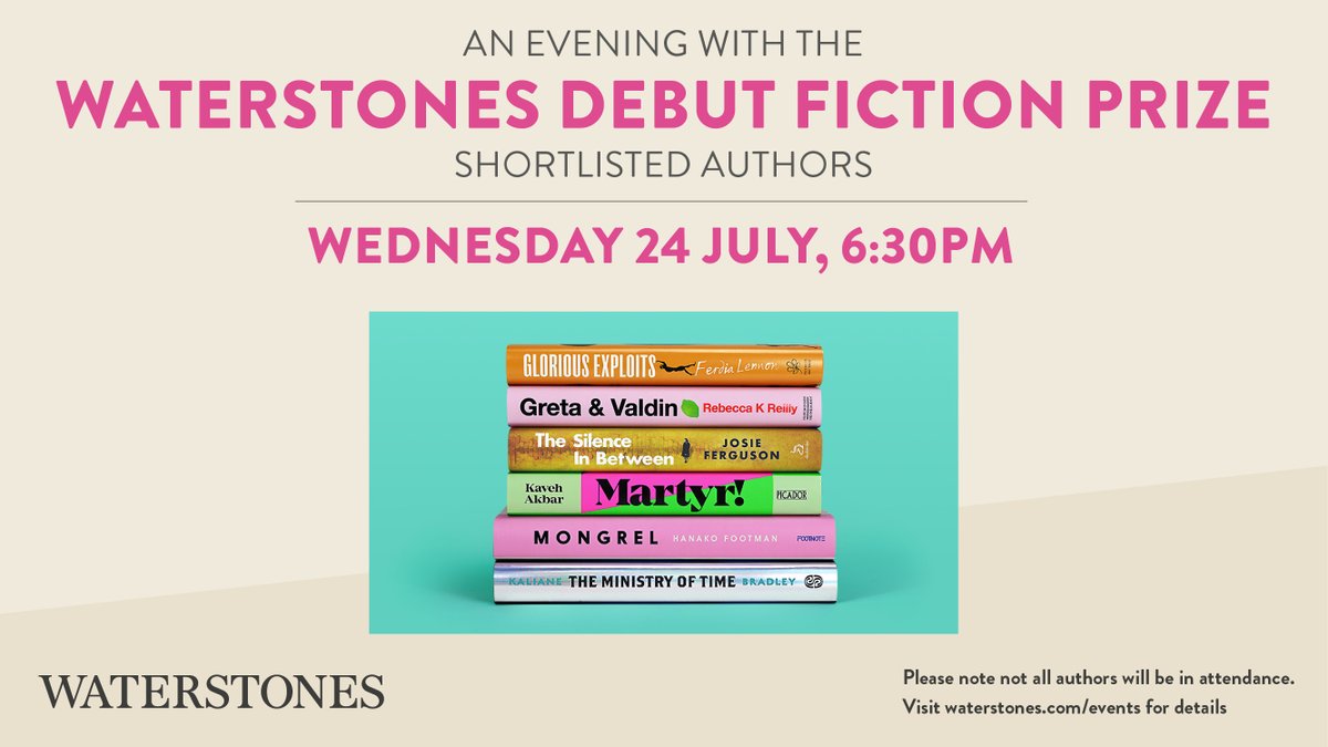 Waterstones's tweet photo. Join us the evening before the announcement of the Debut Fiction Prize with five of the six shortlisted authors as we celebrate debut fiction in all its forms and hear from our shortlisted authors about their process and inspiration: https://t.co/sUMPmVUBjE https://t.co/uZtiQuoods
