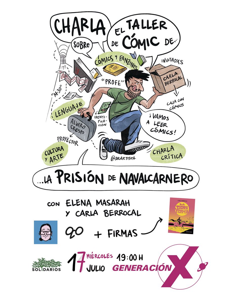 En un ratito estaremos en @GenXTirso <a href="/DRartista/">DRartista</a> y servidora hablando del cómic como herramienta de inclusión. Con <a href="/Solidarios_es/">Solidarios</a> e invocando espiritualmente a <a href="/elemasre/">Elena Masarah</a> ✨