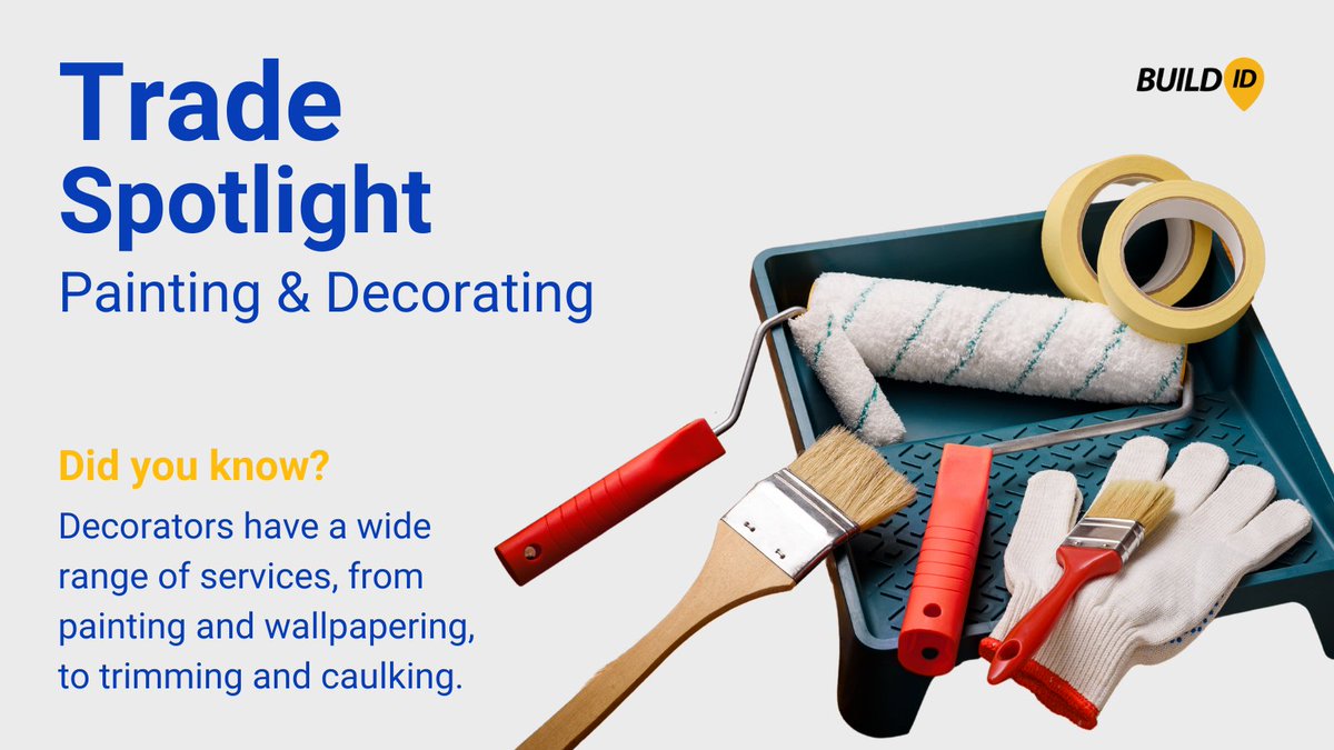 mybuilderid's tweet photo. Painters and decorators give our structures character and charm! Their skill and precision in adding decoration make houses into homes and ordinary buildings into offices, restaurants, and more.
Learn more about trades in BuildID!
#BuildID #construction #paintinganddecorating https://t.co/w9Os6HEs2F