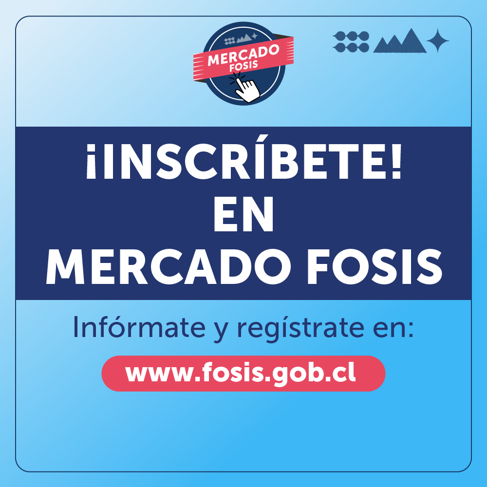 ¡Sé parte de #MercadoFOSIS y administra tu propia tienda virtual! 🛒🛍️

Revisa los requisitos e insríbete en 📲 fosis.gob.cl ¡Te esperamos!