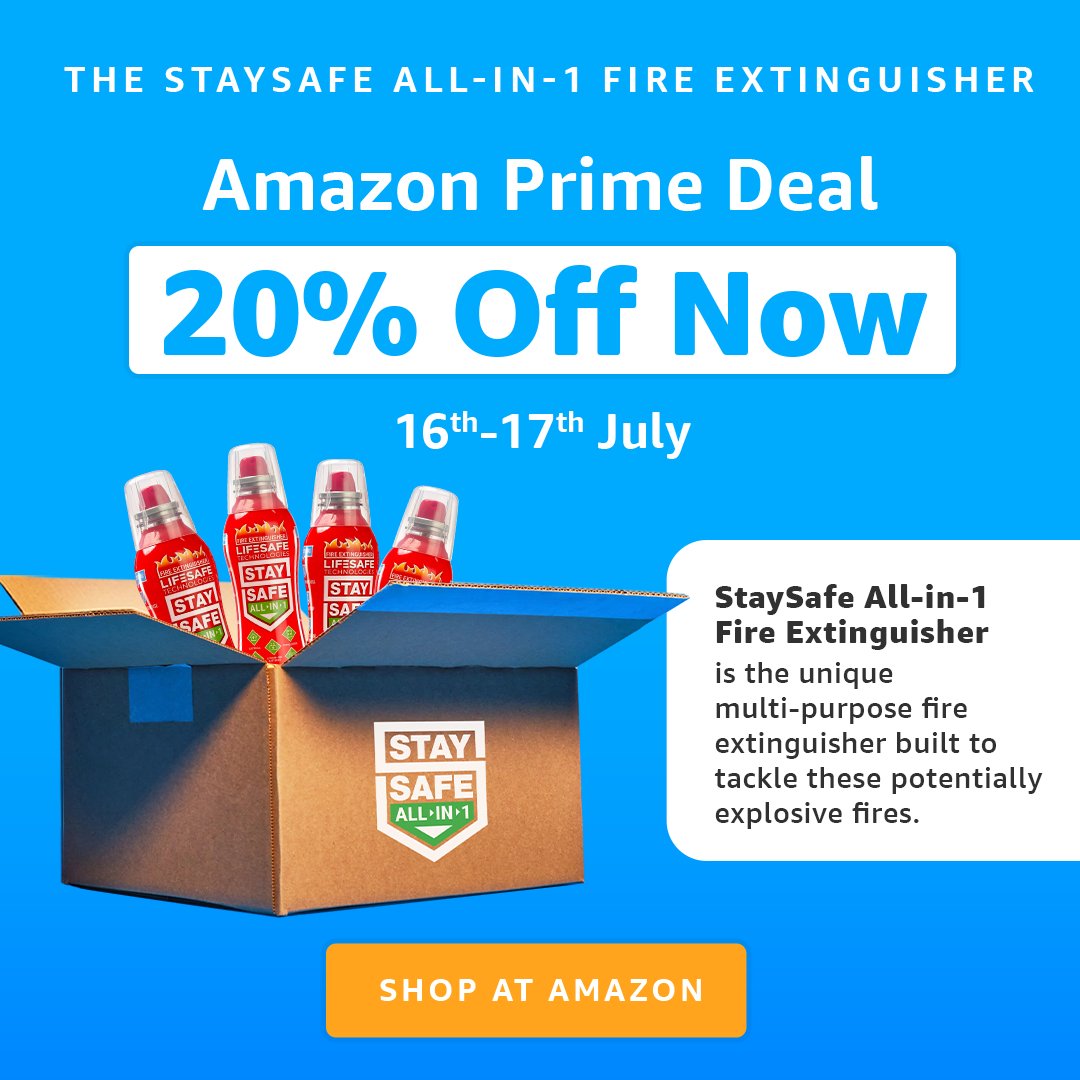 LAST CHANCE TO GET 20% OFF THE STAYSAFE ALL-IN-1 FIRE EXTINGUISHER. 🔥

amazon.co.uk/dp/B0C1K8BJMJ/

#staysafe #fireextinguisher #primeday #amazon