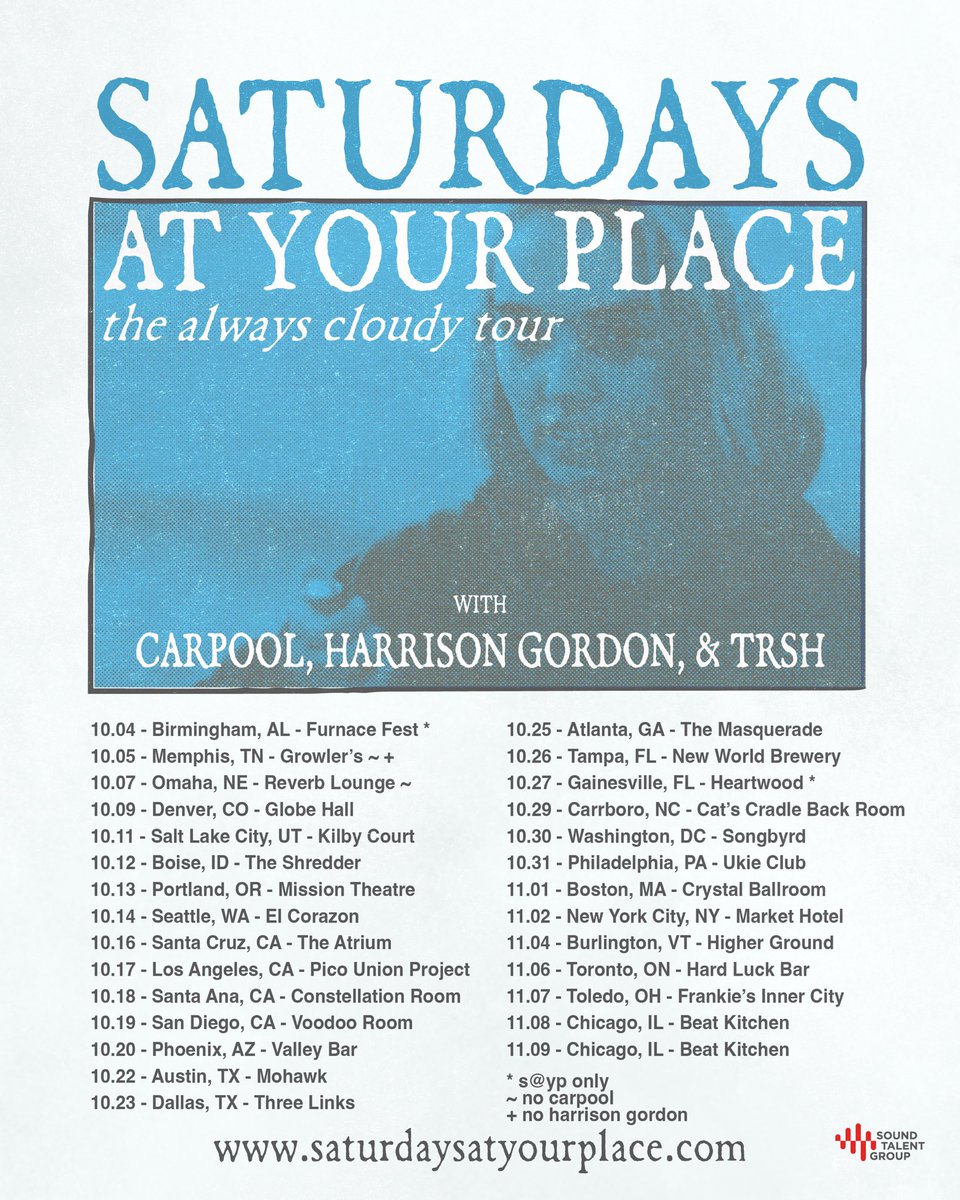 saturdays at your place tweet media