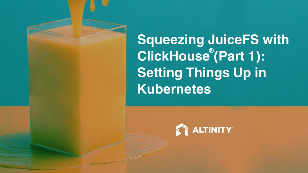 AltinityDB's tweet photo. 📢 #JuiceFS — a POSIX-compatible filesystem — can be used over S3 #objectstorage. 

🚀 Let's configure it as a disk to store data for #ClickHouse #MergeTree tables using clickhouse-operator and JuiceFS CSI Driver: https://t.co/O2G3ab6Ubf 

@JuicedataInc #opensource #kubernetes https://t.co/JOIi2VqMoA