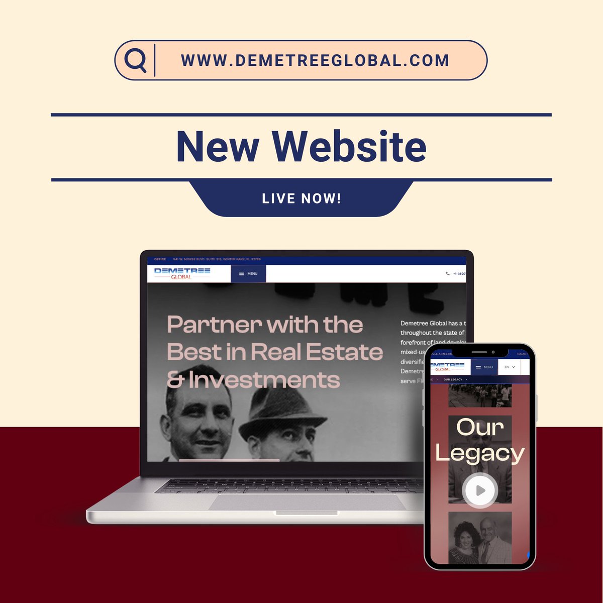 DemetreeOrlando's tweet photo. 🎉 Our brand-new website is live at https://t.co/JpBXA2tMQ4!

Explore a sleek new design &amp; more engaging content. Dive into our History page to uncover Demetree Global’s 75+ year journey with videos, images, and interactive planes on our mural! #DemetreeGlobal #RootedInExcellence https://t.co/G0av4xqveV