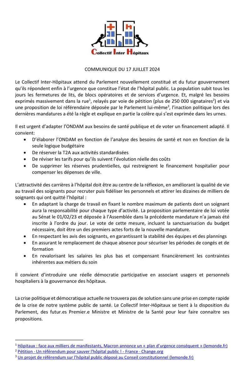 Communiqué du 17 juillet 👇👇👇