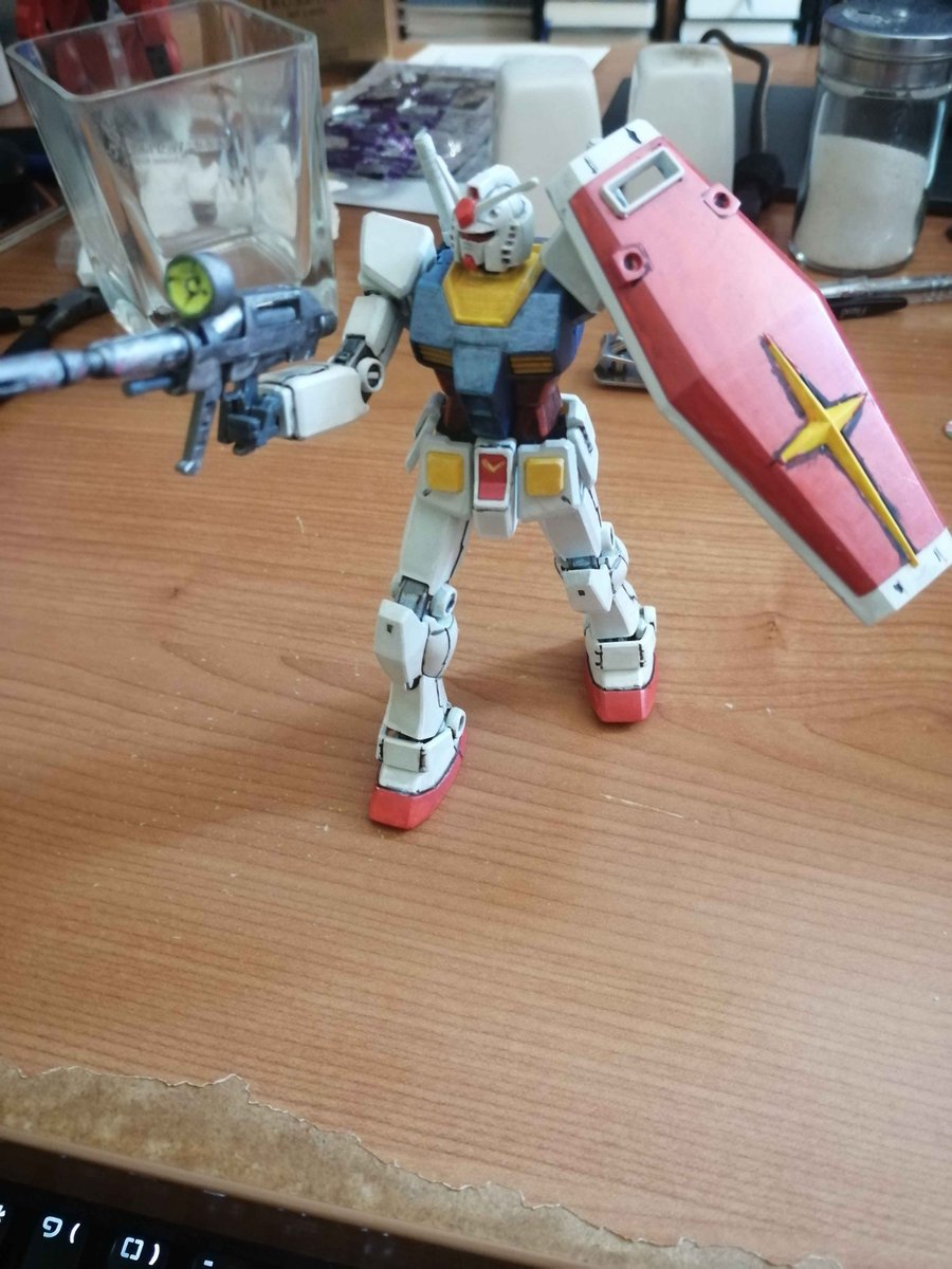 VladPrus2's tweet photo. Painted a Gunpla the first time! 
With a brush
#gunpla https://t.co/RHHLAHL4pA