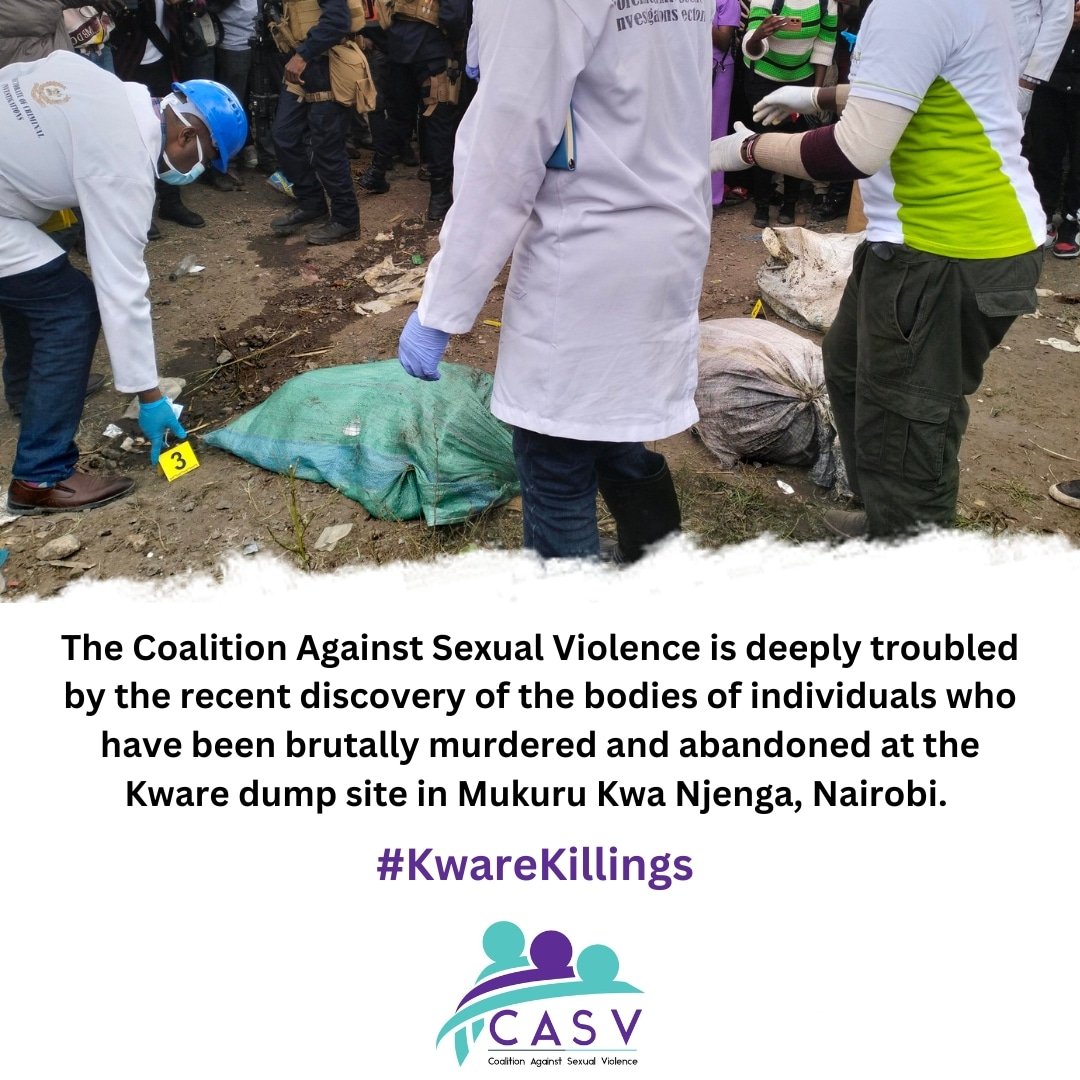 WanguKanjaF's tweet photo. The @CoalitionAgSV is deeply troubled by the recent discovery of the bodies of individuals who have been brutally murdered and abandoned at the Kware dump site in Mukuru Kwa Njenga, Nairobi.
#KwareKillings https://t.co/2Vs1cPEzIz
