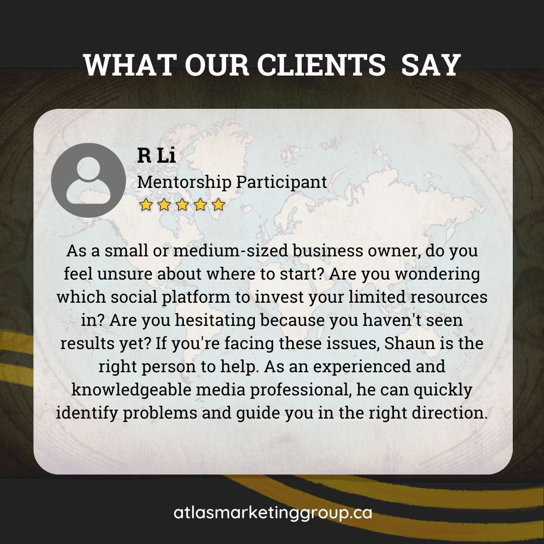 Thank you for the kind words, R Li. Glad we could help you! 😊🙏

#TorontoMarketing #Toronto #TorontoBusiness #Marketing #Testimonials