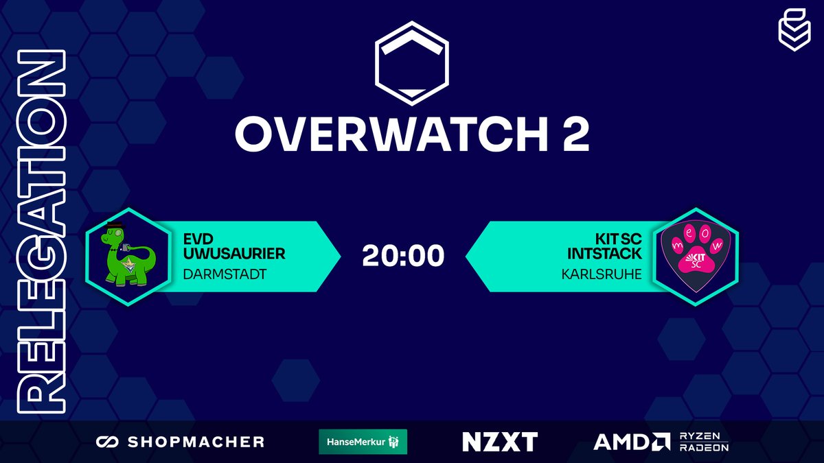 Relegation in #OW2 💥

📺️twitch.tv/uniliga_aim

⚔️<a href="/kitscesports/">KIT SC eSports</a> vs. <a href="/1_EVD/">1. eSport Verein Darmstadt</a>

🎬️@johnbishop_ow
🎥<a href="/Anomar_01/">Aromat01</a>
🎙️<a href="/Jakob_leps/">Jakob „JLEPS“ Schwinn</a> &amp; <a href="/Predo_OW/">Predo</a>