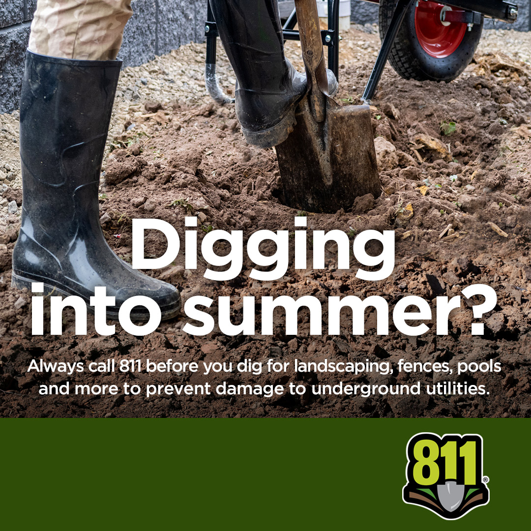 CityofYakima's tweet image. Have a #Summer project in your yard? Call 811 before digging. That is the easiest way to avoid damaging buried utilities. For every project, every time, call 811 a few days in advance before digging. 
#Call811