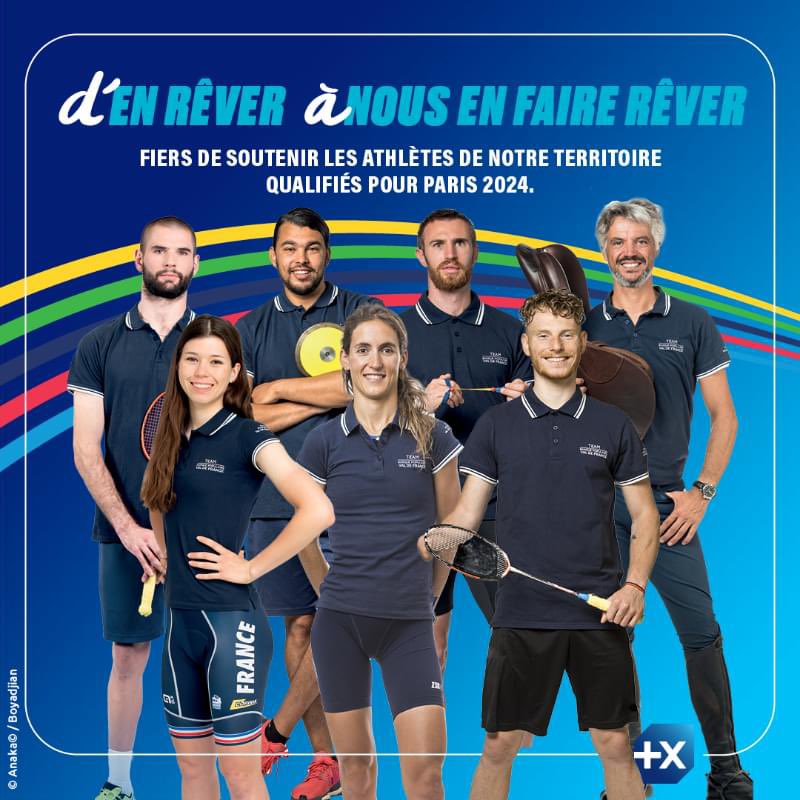 Fière que mon entreprise <a href="/BanquePopulaire/">Banque Populaire</a> Val de France ait aidé ces athlètes de notre territoire à réaliser leur rêve ! Je leur souhaite une formidable aventure.