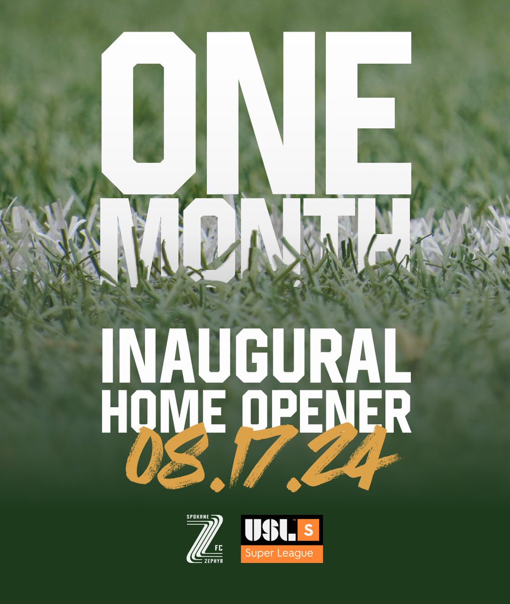 spokanezephyrfc's tweet image. One month 🕐

#SpokaneZephryFC #USLSuperLeague #WindsOfChange