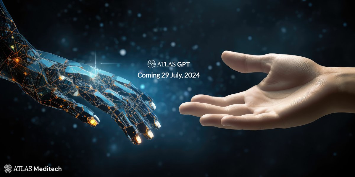 AtlasMeditech's tweet photo. AtlasGPT will launch on 29 July 2024
Join the limited release at to access promotional pricing and other benefits: https://t.co/iDlZJr2l0h
#productlaunch #atlasgpt #intelligentcareaugmentation #artificialintelligence #healthtech #neurosurgery https://t.co/pCbYAHf3U1