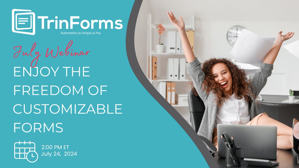 johnstucky's tweet image. 🎇 Enjoy the Freedom of Customizable Forms 🎇
📅 July 24 @ 2 pm ET
🔗 Save your seat: trindocs.com/resources/#web…

Designed to empower you in crafting personalized, efficient fillable forms that align with your specific requirements. 

#Automation #TrinForms #TrinDocs