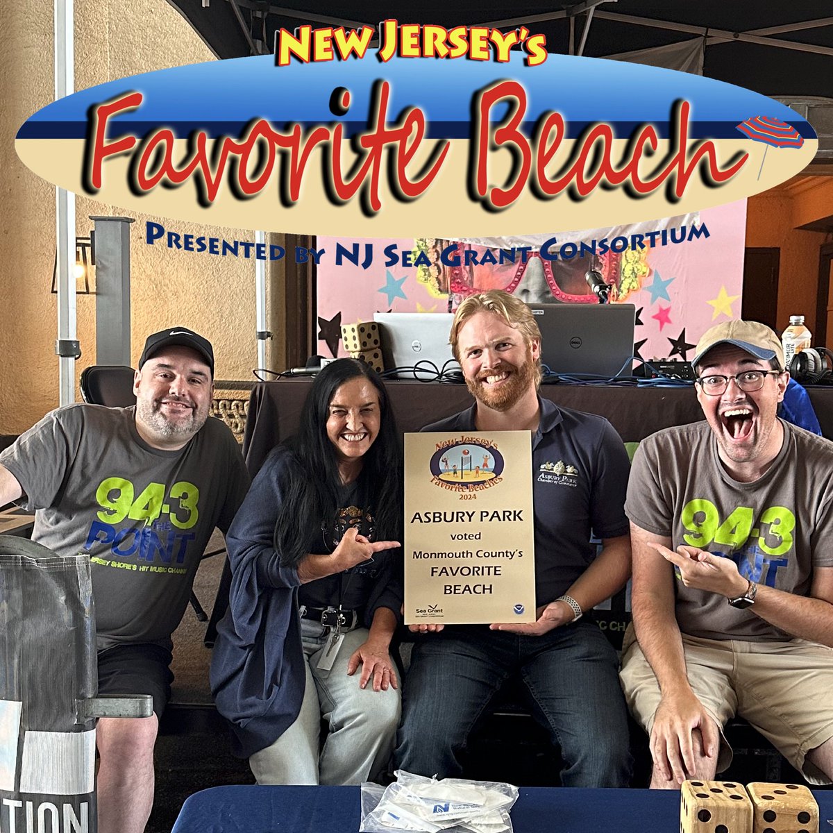 Congrats Asbury Park on being Monmouth County's Favorite Beach! A plaque was presented to <a href="/SylviaSquared/">SYLVIA SYLVIA</a>, Biz Development Admin/UEZ Coordinator for <a href="/inAsburyParkNJ/">City of Asbury Park</a> &amp; Executive Director Matt Whelan from <a href="/AsburyParkChmbr/">Asbury Park Chamber</a> by  <a href="/NJSeaGrant/">NJSeaGrantConsortium</a> live on <a href="/943thePoint/">94.3 The Point</a> at the <a href="/APBoardwalk/">The Asbury Park Boardwalk</a>.