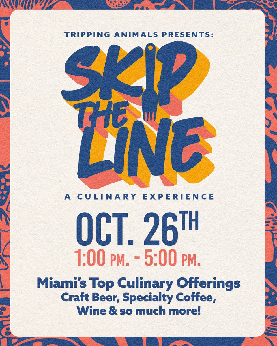 mark your calendars!
SKIP THE LINE IS BACK ON OCTOBER 26TH 🧑‍🍳🍴
tickets go live on MONDAY 7/22 on eventbrite