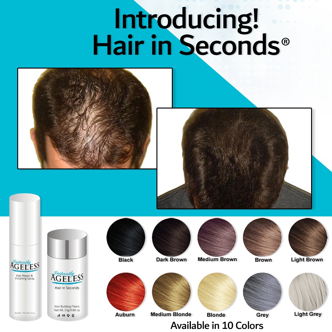 InstntlyAgeless's tweet photo. Are you ready to transform your look in just moments? Introducing Hair in Seconds, the ultimate solution for achieving fuller, thicker hair instantly. 

https://t.co/foWLfh3pkj https://t.co/AR2EqjmegC