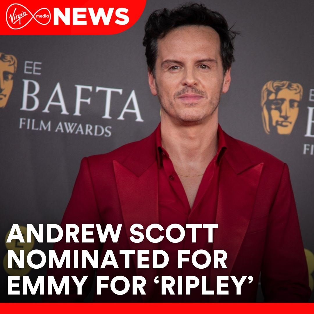 VirginMediaNews's tweet image. Irish actor Andrew Scott has been nominated for an Emmy for his role in 'Ripley'.

For more, watch VMTV News at i.mtr.cool/wgnoffosmh
#VMTVNews #Entertainment #Ireland #AndrewScott #EmmyNominations #Ripley #IrishActor