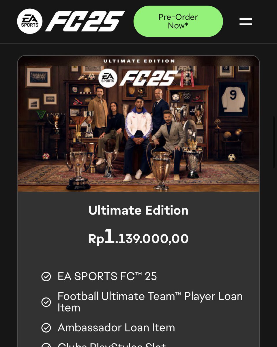 virtualballers's tweet photo. 💸 Harga resmi FC 25:

• Ultimate Edition: Rp 1.139.000
• Standard Edition: Rp 799.000

Satu koma satu juta!! 😭 https://t.co/A7XVBEdjdm
