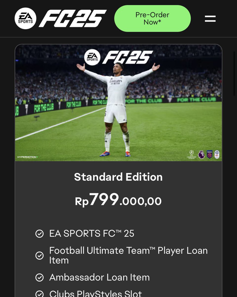 virtualballers's tweet photo. 💸 Harga resmi FC 25:

• Ultimate Edition: Rp 1.139.000
• Standard Edition: Rp 799.000

Satu koma satu juta!! 😭 https://t.co/A7XVBEdjdm
