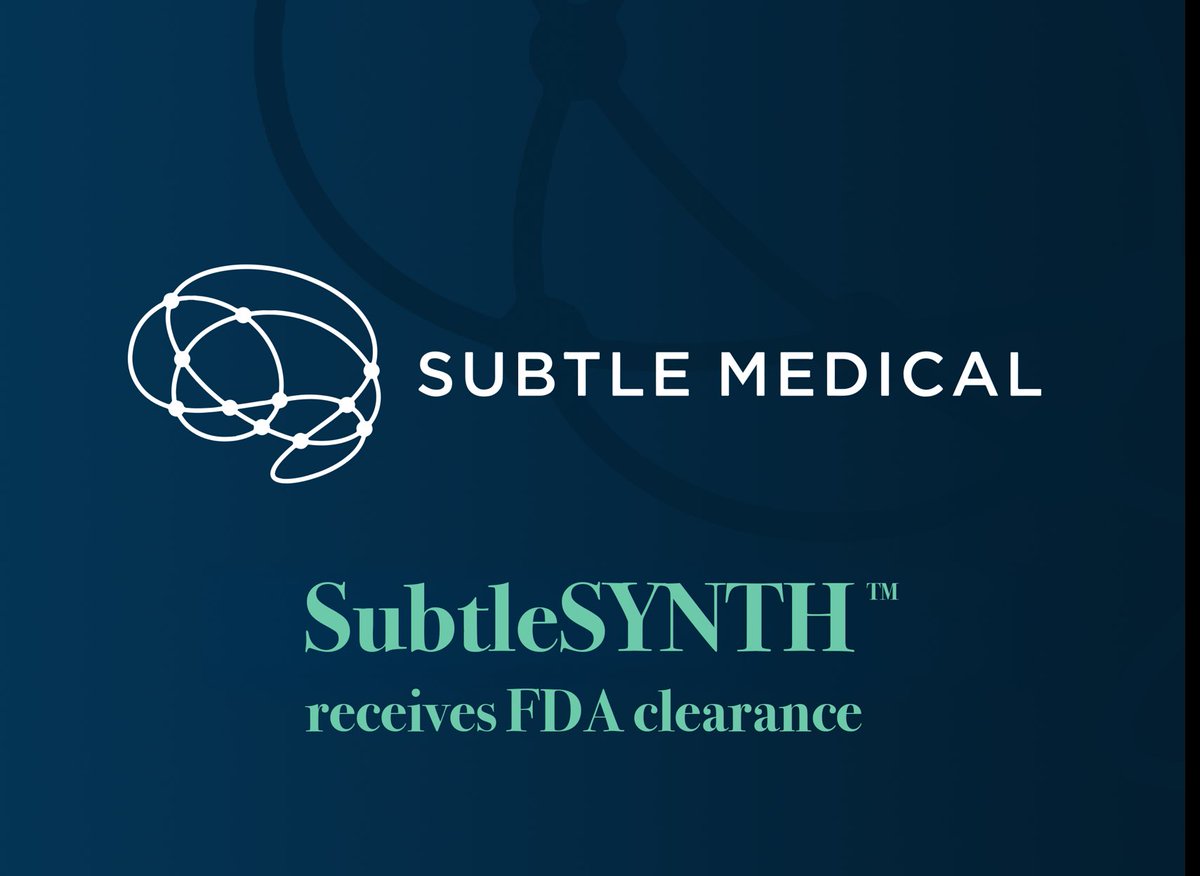🚀 Exciting news! Our #AI-powered synthetic imaging software, #SubtleSYNTH™, has received FDA clearance &amp; is now available in the US! SubtleSYNTH™ uses deep learning to create synthetic STIR images from T1 &amp; T2 contrasts in ZERO acquisition time. Thank you to our amazing team &amp;