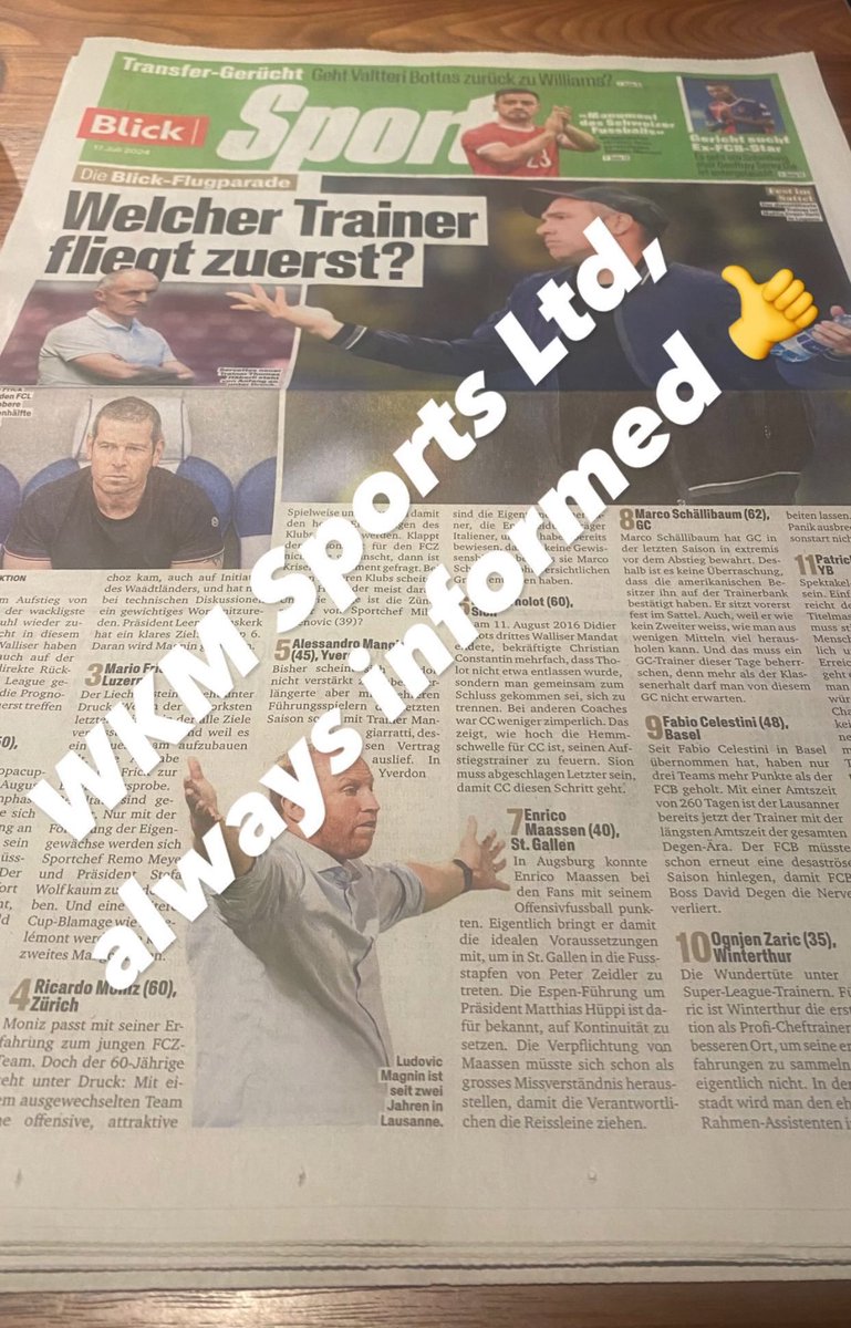wkmmanagement's tweet photo. News….
#zeitung #news #sports #trainer https://t.co/bCSR1QxTfV