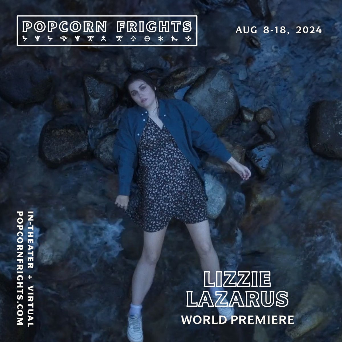 <a href="/epic_pictures/">Epic Pictures Group</a> <a href="/DreadPresents/">DREAD - An Epic Pictures Genre Label</a> <a href="/KyleGallner/">Kyle Gallner</a> <a href="/jtmollner/">JT Mollner</a> <a href="/strangedarlingx/">Strange Darling</a> <a href="/brianyuzna/">Brian Yuzna</a> <a href="/filmarchive/">AGFA</a> <a href="/william_lustig/">Bill</a> <a href="/AdamRifkin/">Adam Rifkin</a> <a href="/blunderground/">Blue Underground</a> <a href="/BDisgusting/">Bloody Disgusting</a> <a href="/HauntedMeg/">Meagan Navarro</a> <a href="/PartridgeRoss/">Ross Partridge</a> <a href="/PatchDarragh/">Patch Darragh</a> <a href="/AliceKremelberg/">Alice Kremelberg</a> <a href="/LafleurJennifer/">Jennifer Lafleur</a> <a href="/MissEdmundson/">Chelsea Edmundson</a> <a href="/TonyTodd54/">Tony Todd</a> <a href="/Jackrabbittweet/">Jackrabbit Media</a> <a href="/B9Pictures/">Black IX Pictures</a> <a href="/PaperStPictures/">Paper Street Pictures</a> <a href="/BloodOath_/">Blood Oath</a> <a href="/officialtobin/">Tobin Bell</a> LIZZIE LAZARUS
World Premiere
*Available in-theater and virtually

On the Summer Solstice in 1990, two strangers carry a corpse through the woods in search of a mythical zone they believe can resurrect the dead, only to uncover hidden secrets.

RSVP: popcornfrights.com/film/lizzie-la…