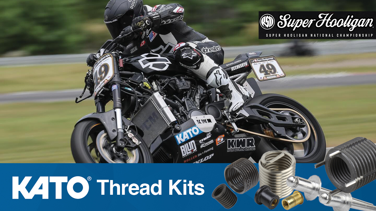 KATOFastening's tweet photo. 🏁Congratulations to KATO sponsored @Hayden_259 &amp;  #KWR #HarleyDavidson team for getting on the podium @WeatherTechRcwy 👏 Need help with stripped or damage threads?  Ask the specialist at KATO Thread Kits (#PermaCoil, #Permaplug, #Permakee &amp; #timesert)
🔗https://t.co/XWZe9dwHlq https://t.co/poBUZ33rLV