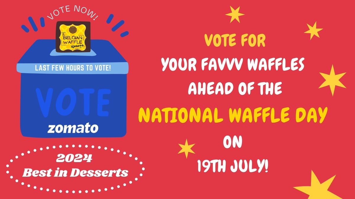 tbwxpress's tweet photo. Last few hours! 
JUST WAFFLE IT. 

The Belgian Waffle Xpress!
https://t.co/1YFx1E7883

@zomato #BestInDesserts #VoteNow #ZomatoRestrauntAwards https://t.co/kN3aCxLQ2Y