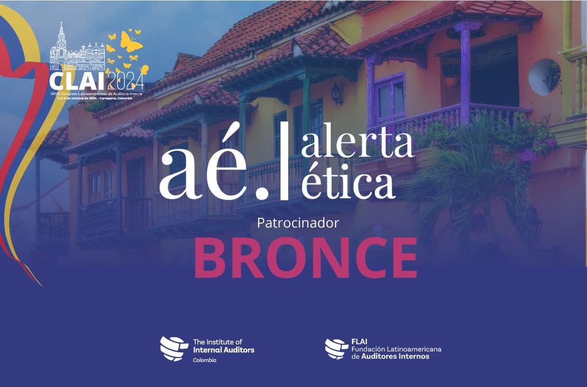 Auditores_LATAM's tweet photo. ¡BIENVENIDO Alerta Ética! Patrocinador BRONCE para el XXVIII Congreso Latinoamericano de Auditoría Interna.

Visítanos en https://t.co/wnF8nzwjqy https://t.co/julldFtsB0