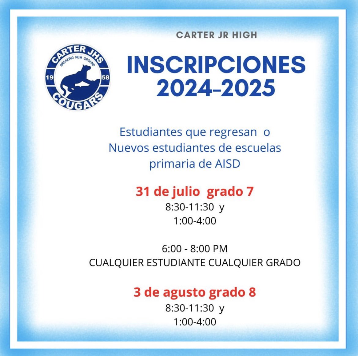 Carter Cougars tweet media